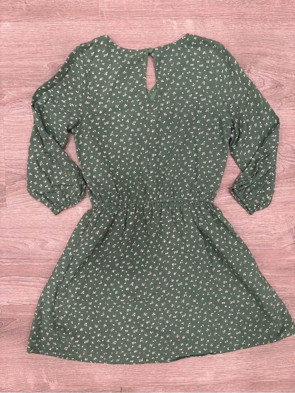 Abercrombie Kids Girls 13/14 Olive Green Long Sleeve Dress Fall Holidays